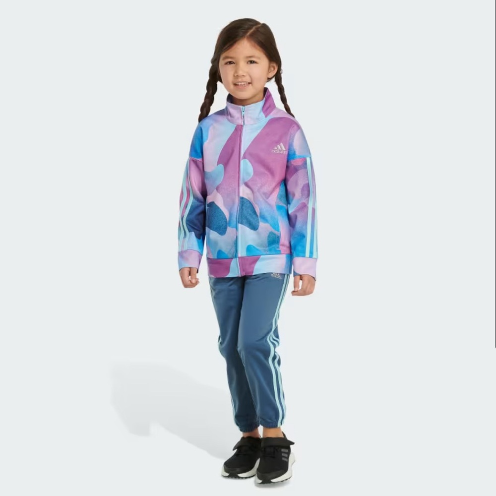Adidas Toddler Girl Pulse Lilac Camo Zip Up Track Jacket 3T